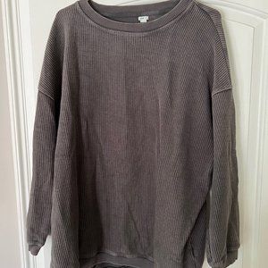aerie large ribbed oversized pullover